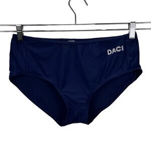 DACI | Navy Blue Hipster‎ Modest Basic Mid Rise Stretch Bikini Bottoms Sz Large